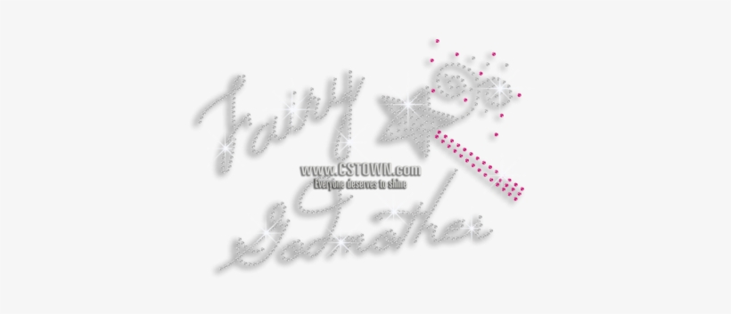 Cute Fairy Godmother Magic Wand Iron On Rhinestone - Calligraphy, transparent png