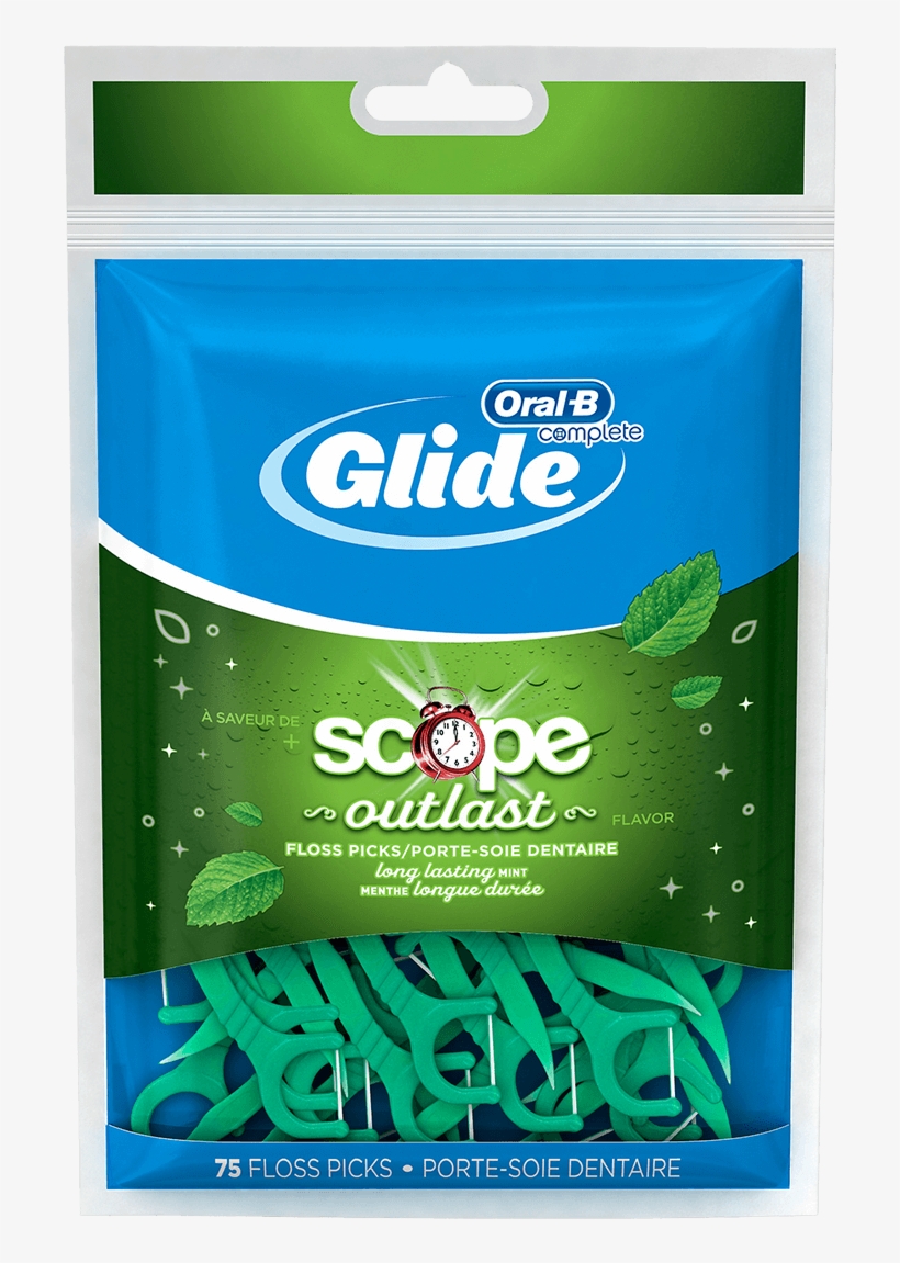 Oral-b Glide Scope Outlast Floss Picks - Oral B Scope Floss Picks, transparent png