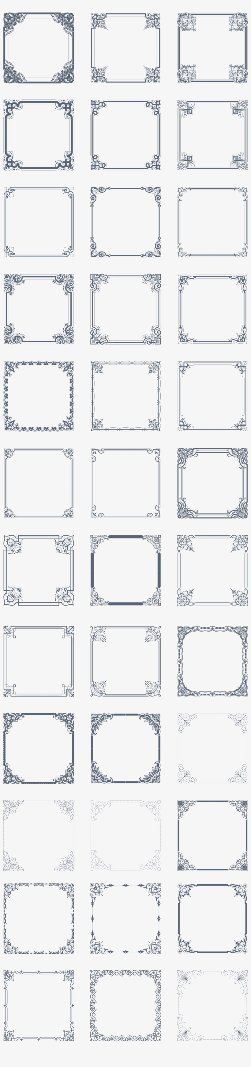 Preview All The Vintage Vector Borders, Carefully Traced - Label, transparent png