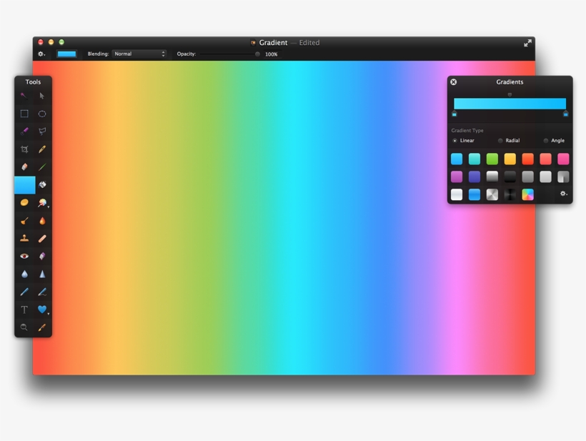 For Example, Select The Blue Gradient Preset - Pixelmator Color, transparent png