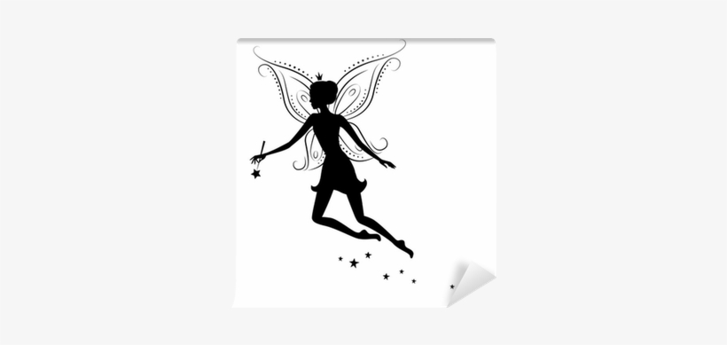 Silhouette Of A Fairy With Magic Wand - Fairy With Magic Wand, transparent png