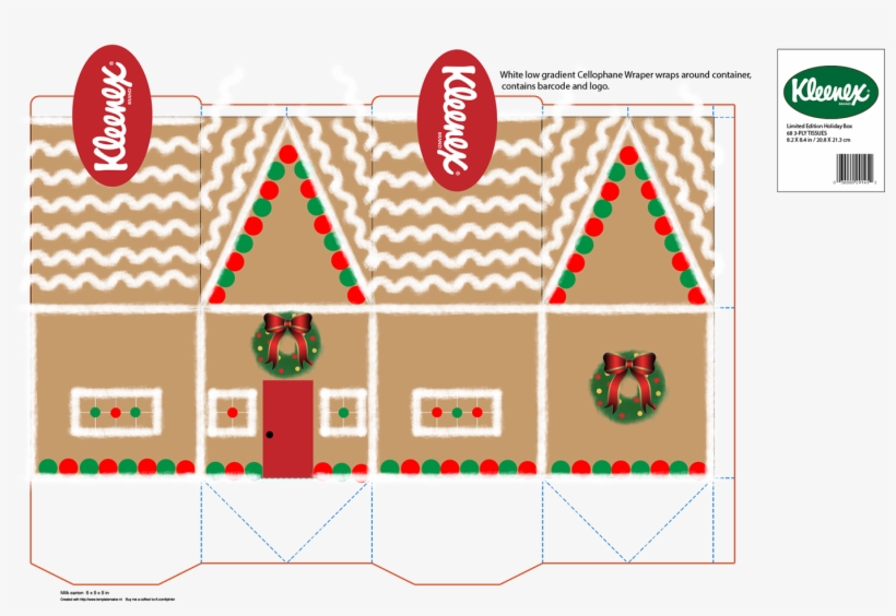 Kleenex Holiday Tissue Box Done On Adobe Illustrator - Kimberly-clark Kleenex 12977 Alcohol Free Luxury Foam, transparent png