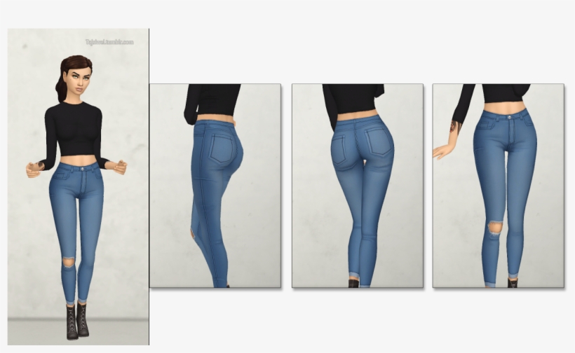 “chrissy • 23 Swatches • Custom Thumbnail • Disallowed - Sims 4 Jeans Maxis Match, transparent png