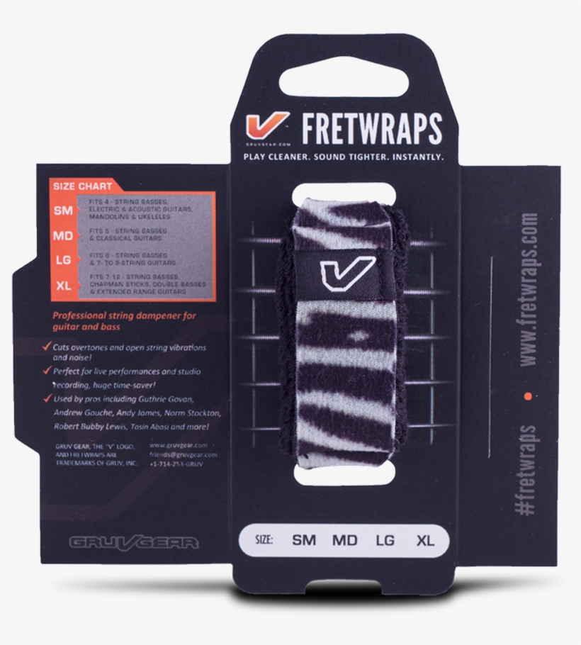 Gruv Gear Fretwraps Single Pack - Gruv Gear Fretwraps 1-pack Zebra Medium, transparent png