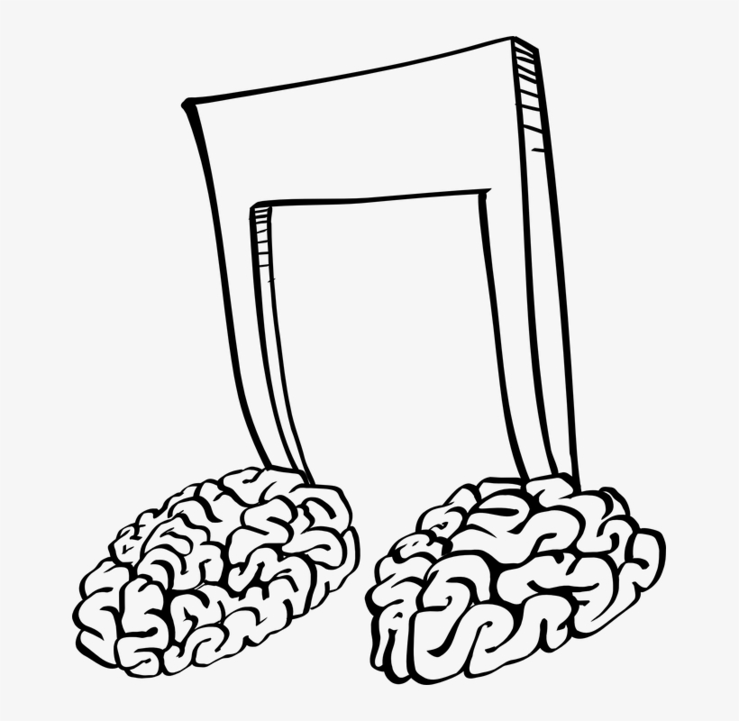 Collection Of Music Notes Cartoon - Brain With Music Note, transparent png