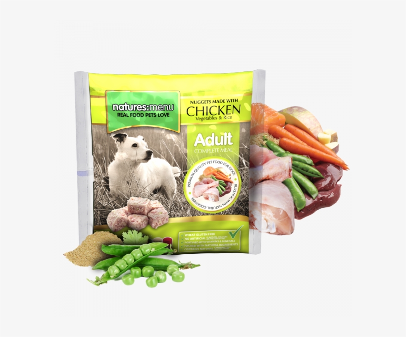 Chicken Nuggets With Vegetables And Rice - Natures Menu Frozen Dog Food, transparent png