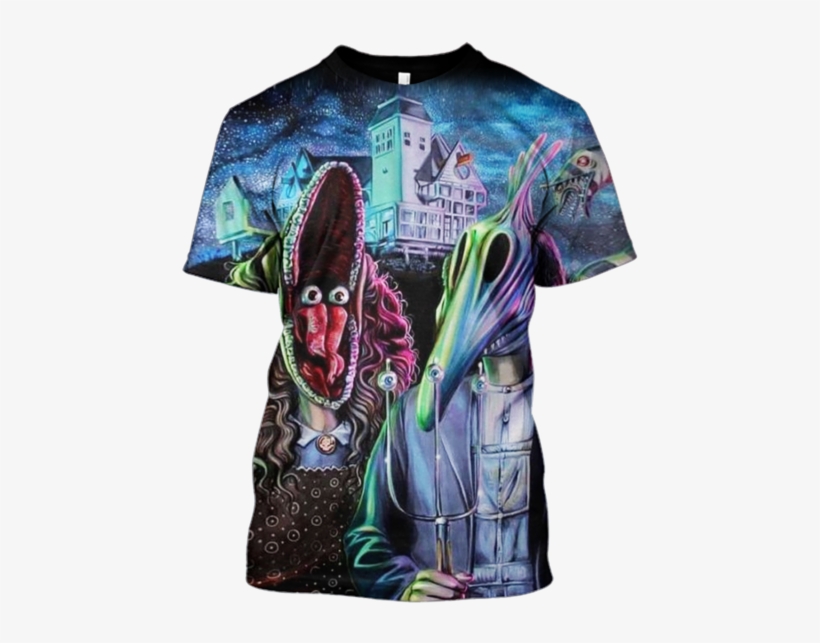 3d Beetlejuice Barbara And Adam Hoodie - Beetlejuice Movie Original Design Oldskool Custom Artwork, transparent png