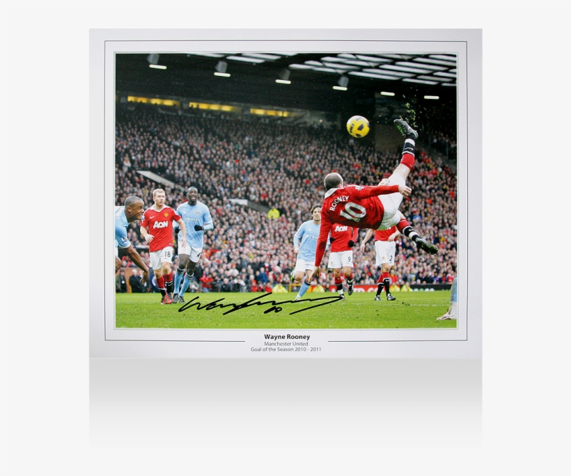 Wayne Rooney Signed Manchester United Photo Wayne Rooney Goal Man City 650x665 Png Download Pngkit