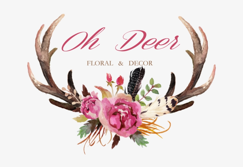 Antlers With Flowers Png Jpg Freeuse Download - Antlers And Flowers Clipart, transparent png