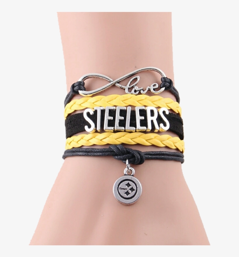 Peachy Keen Boutique - "handmade" Love Pittsburgh Steelers Bracelet Football, transparent png