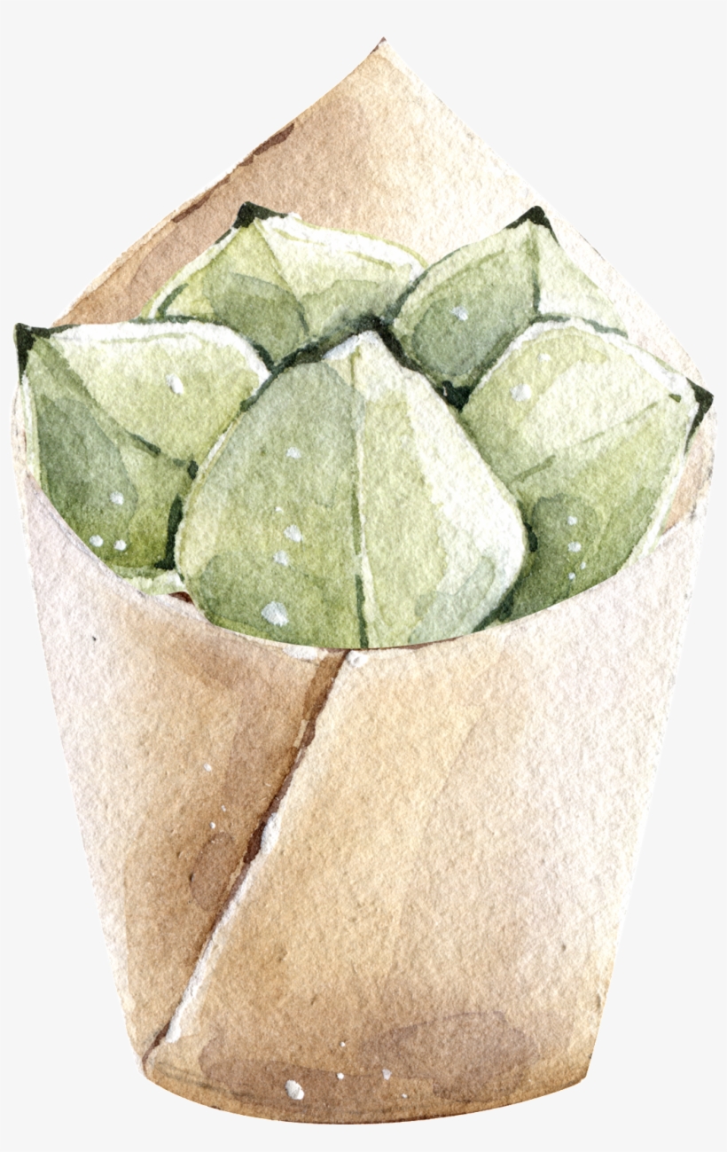 Green Watercolor Hand Painted Potted Plants Transparent - Watercolor Painting, transparent png