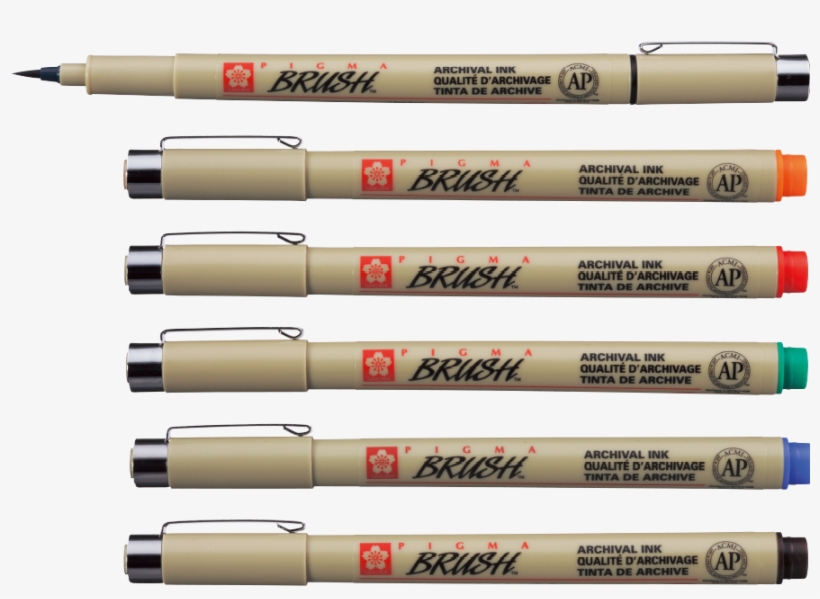 Sakura Pigma Brush Pen - Sakura Pigma Micron 001, transparent png