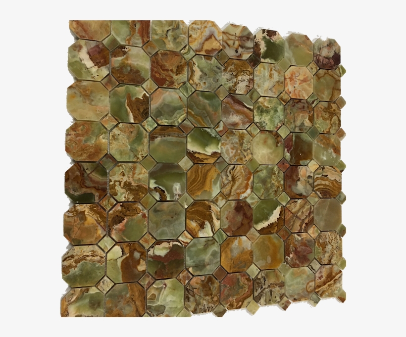 Multi Green Onyx 3” Octagon Mosaic Tiles - Floor, transparent png