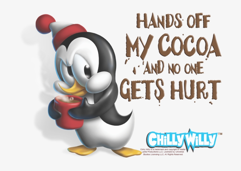 Chilly Willy Hands Off Men's Regular Fit T-shirt - Chilly Willy Cartoon Hands Off My Cocoa Licensed Women's, transparent png