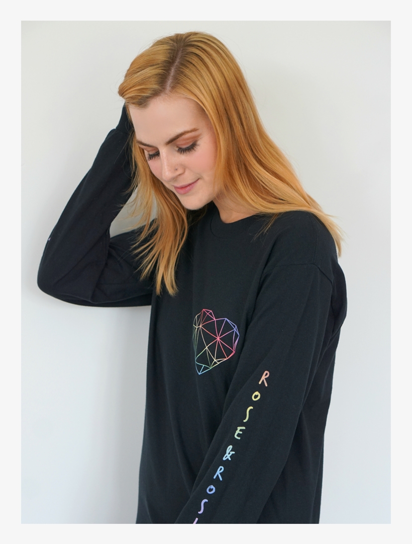 Rainbow Heart Outlines Long Sleeve T-shirt - Long-sleeved T-shirt, transparent png
