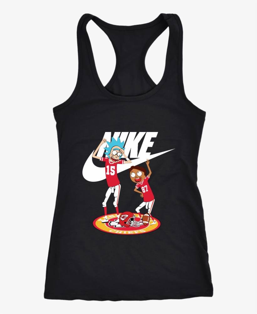 Kansas City Chiefs Rick And Morty Nike Logo Football - Lesbian Shirt Racerback Tank Top T-shirt. Funny Lesbian, transparent png