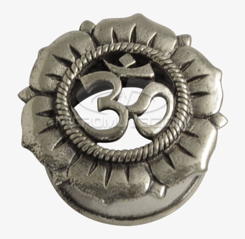 Brass Flesh Tunnel Om Symbol Ear - Emblem, transparent png