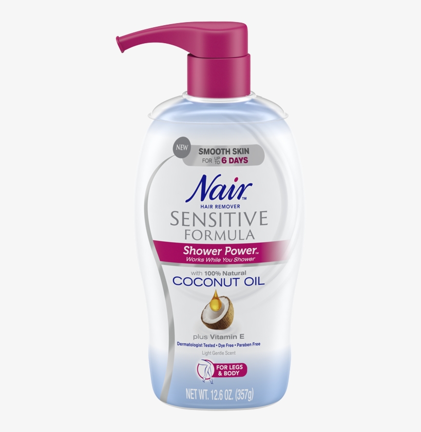 Infused With 100% Natural Coconut Oil And Vitamin E - Nair Hair Removal Coconut Oil, transparent png