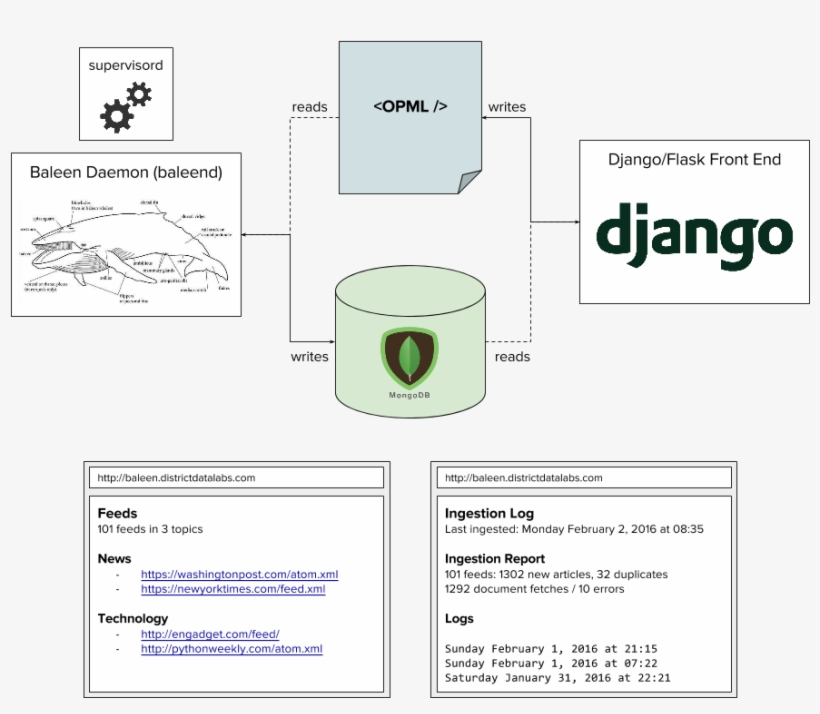 Baleen Service Architecture - Django, transparent png