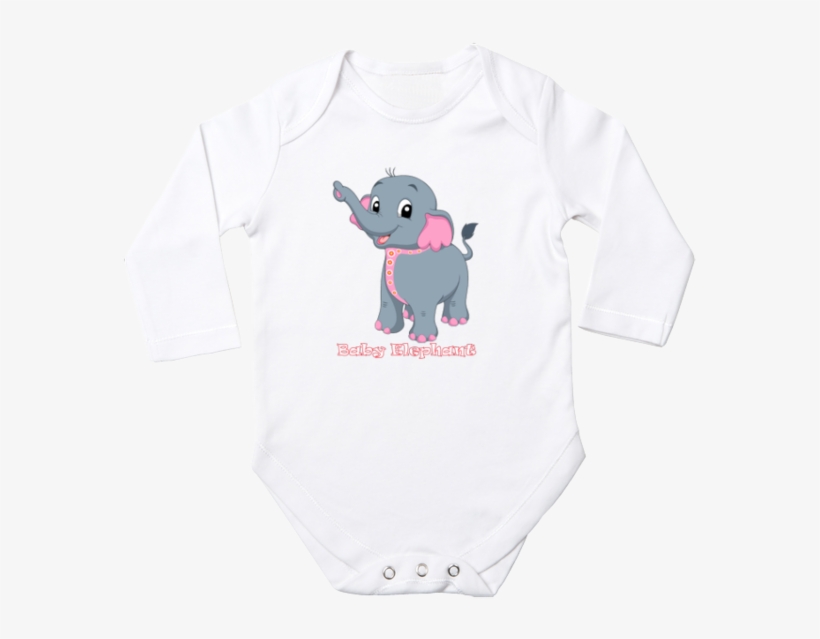 Baby Elephant Long Sleeve Baby Bodysuit - Hippopotamus, transparent png
