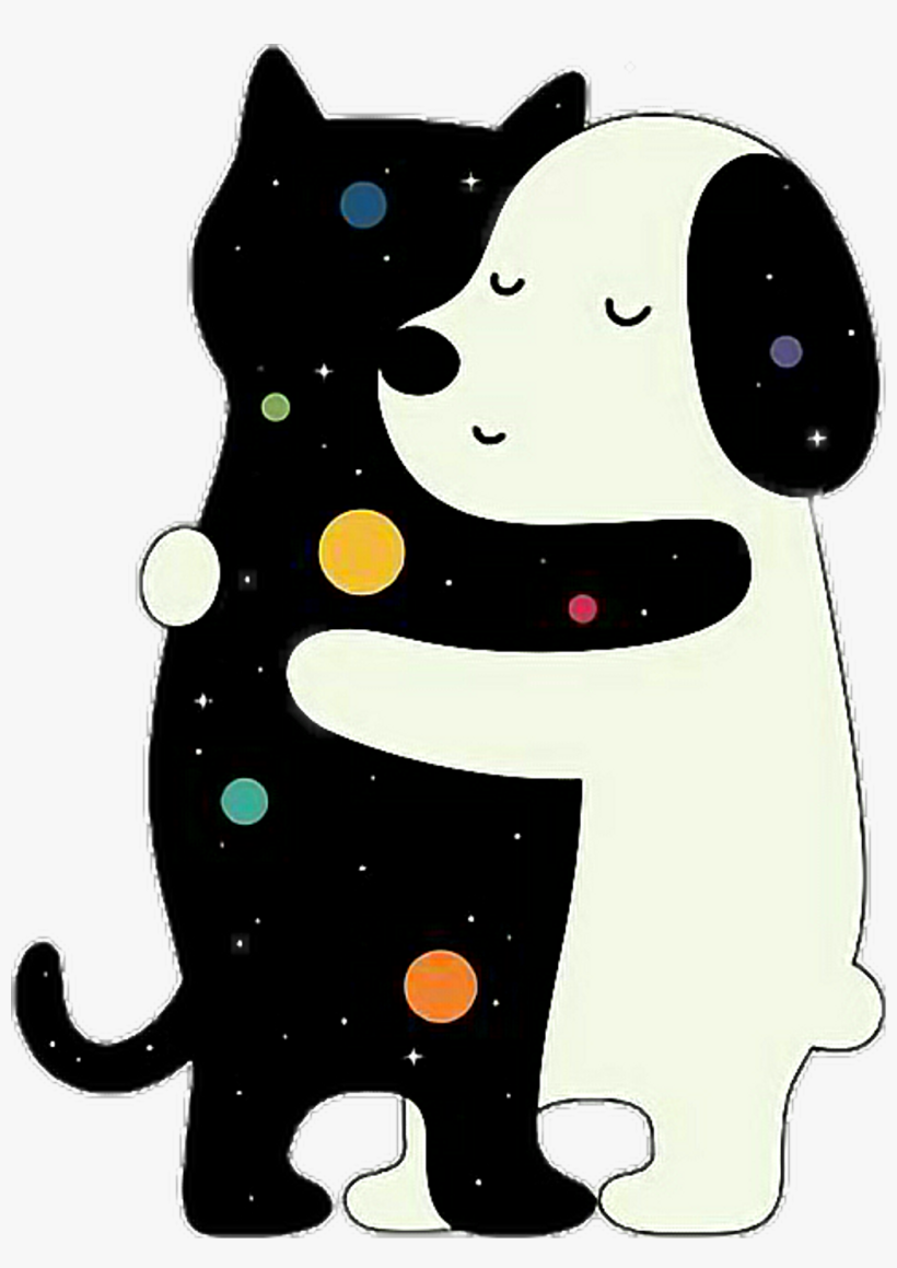 Report Abuse - Dog Cat Love Cartoon, transparent png