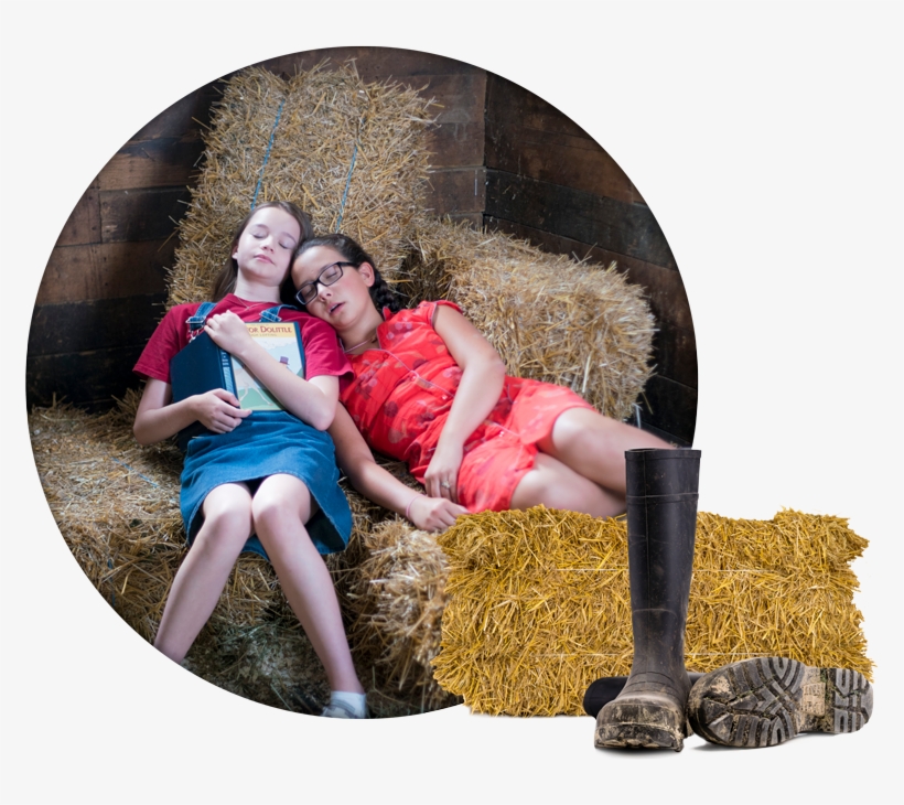 Two Girls Napping On Bales Of Hay - Pony Sitters Club, transparent png