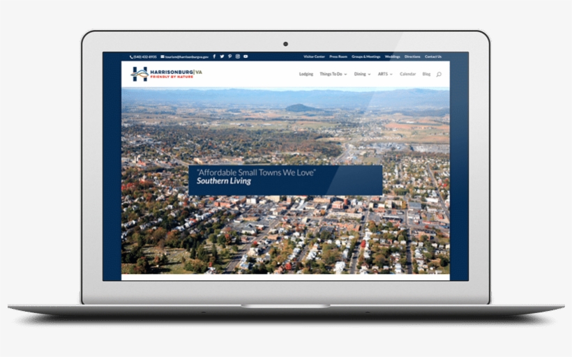 Laptop Showing Harrisonburg Tourism Website - Tablet Computer, transparent png