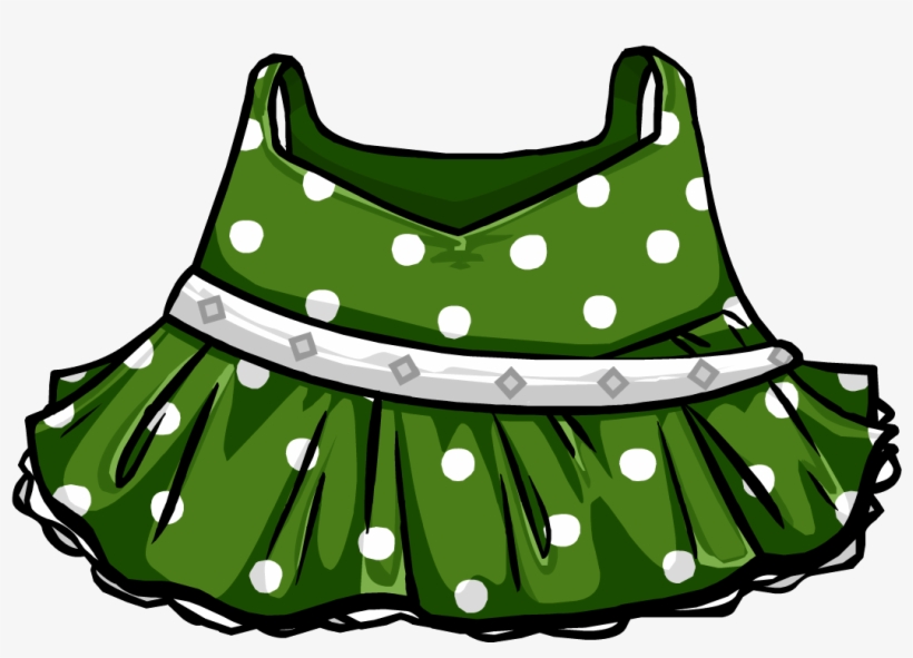 Green Polka-dot Dress - Dresses Club Penguin, transparent png