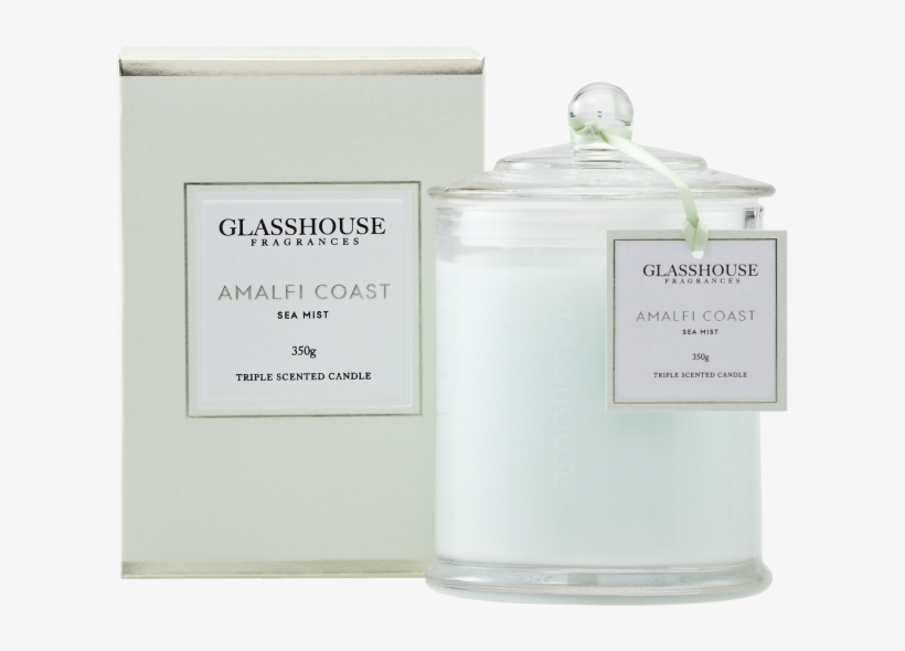 Glasshouse Fragrances Candle Amalfi Coast Sea Mist - Glasshouse Triple Scented Candle - Amalfi Coast (sea, transparent png