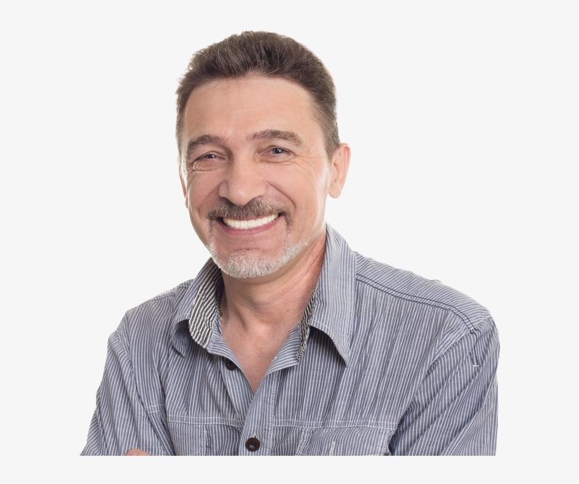 An Older Man With Bright, White Teeth, Smiling - Human, transparent png