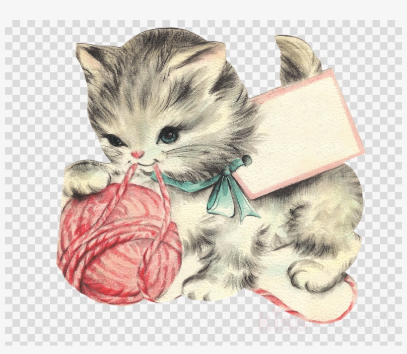 Vintage Cat Png Clipart Cat And Kitten Cat And Kitten Free Kitten Vintage Art 900x740 Png Download Pngkit
