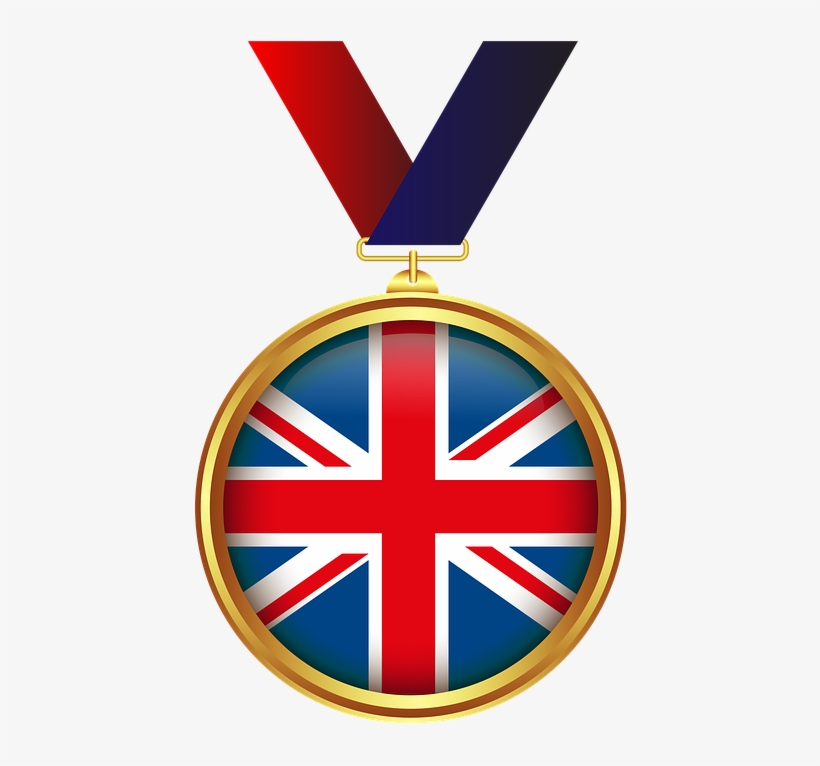 Medal, Gold, Tape, Transparent Background, Decoration - British Flag, transparent png