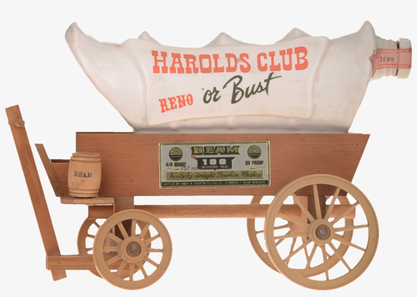 Jim Beam Bourbon Harolds Club Reno Or Bust Covered - Cart, transparent png