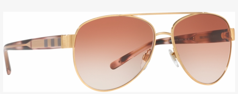Burberry Be3084 Check 105213 Gold Women Sunglasses, transparent png