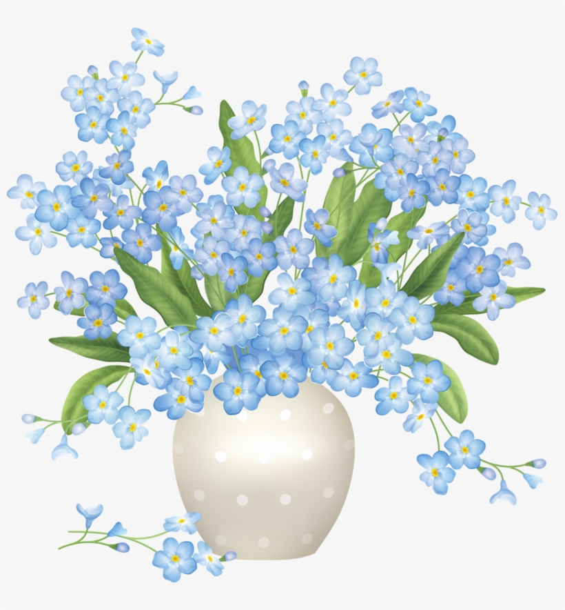 Disk Flower Clipart, Flowers Vase, Floral Flowers, - Happy Birthday Forget Me Nots, transparent png