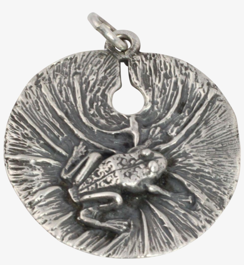 Retired Sterling Silver Frog On Lily Pad Pendant By - Locket, transparent png