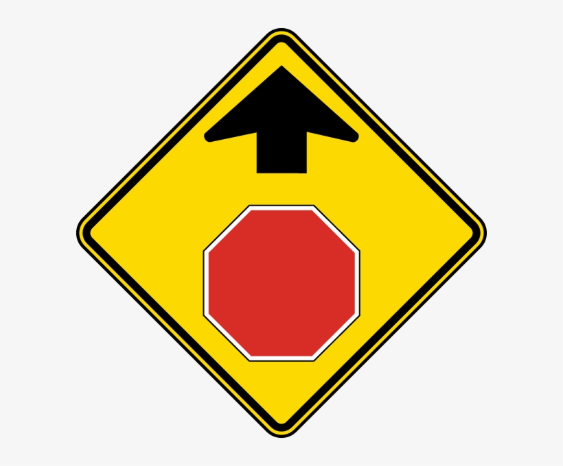 Winding Road Sign Png - Stop Sign Ahead Sign, transparent png