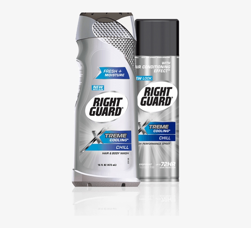 Right Guard® Xtreme Cooling® Deodorant - Right Guard Xtreme Cooling Hair And Body Wash, Cooling, transparent png
