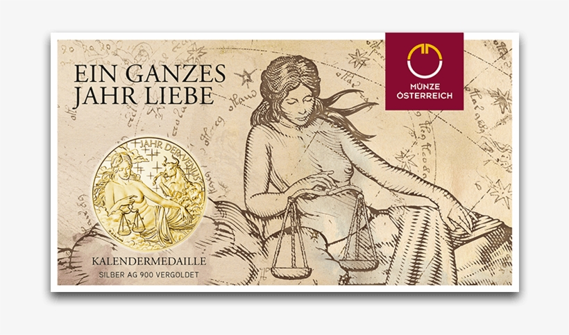 The Year Of Venus Calendar Medal 2018 In Silver Gold-plated - Ein Ganzes Jahr Liebe, transparent png