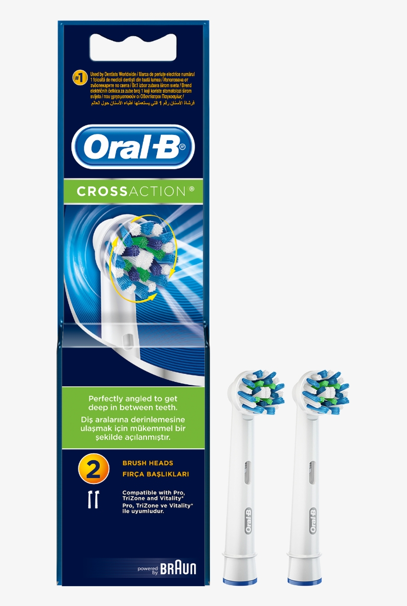 Oral B Power Refills Cross Action, transparent png