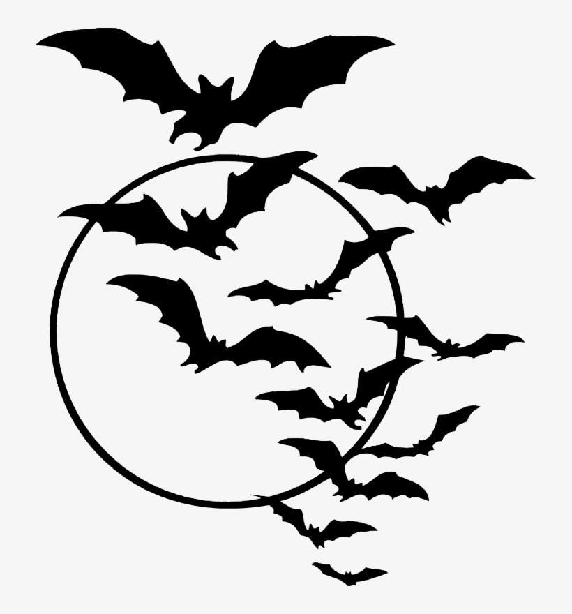 Bat Moon Png Free Download - Transparent Halloween Clip Art, transparent png