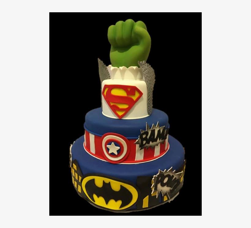 O Bolo Fake Dos Vingadores É Feito Em Pasta De Porcelana, - Birthday Cake, transparent png