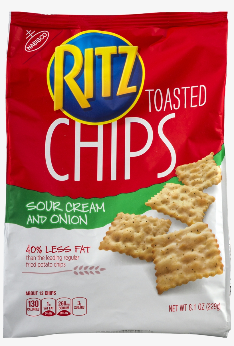 Nabisco Ritz Sour Cream And Onion Toasted Chips - Ritz Toasted Chips, Sour Cream And Onion - 8.1 Oz, transparent png