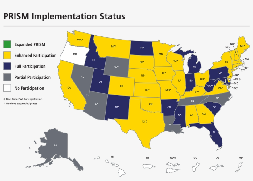 Prism State Implementation Map - Most White Us State, transparent png
