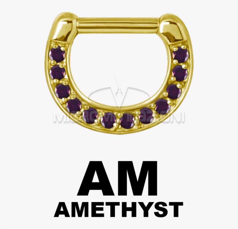 Zircon Steel Jewelled Septum Clicker With Cubic Zirconia - Surgical Stainless Steel, transparent png