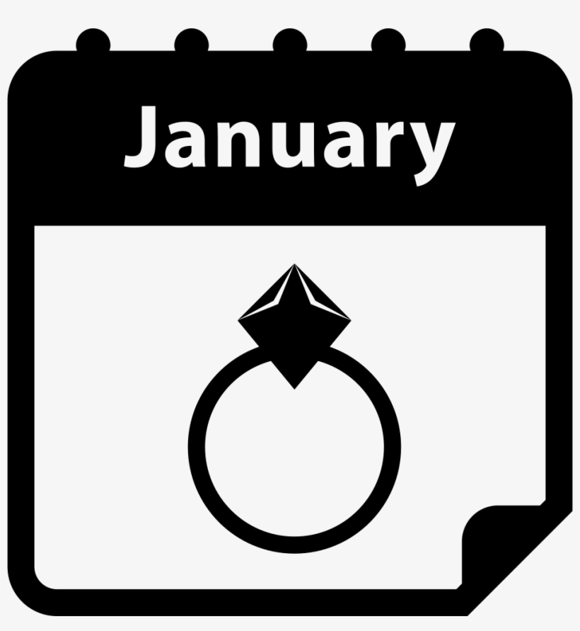Engagement Ring Reminder January Day On Calendar Interface - Saturday Calendar Icon Png, transparent png
