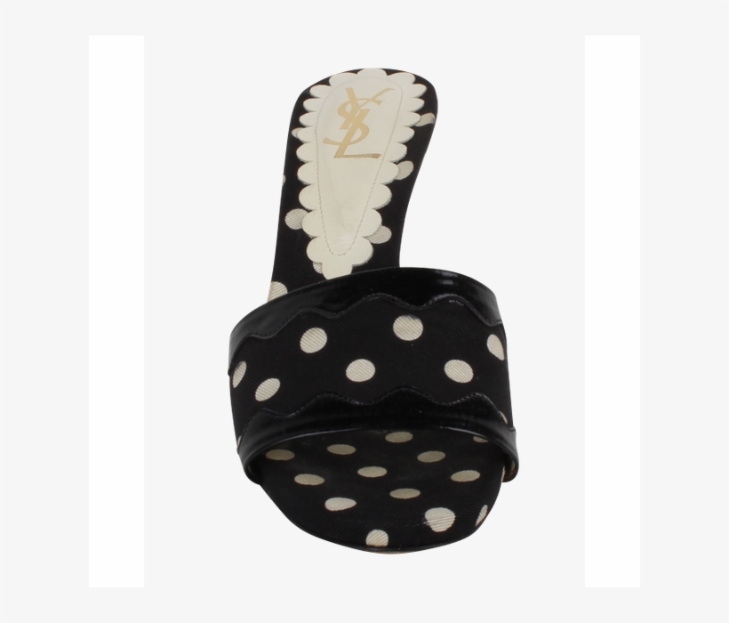 Yves Saint Laurent Black & White Sandals 2 Thumbnail - Polka Dot, transparent png