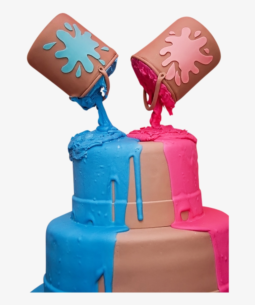 Paint Cans Cake - Paint Can Gender Reveal Cake, transparent png