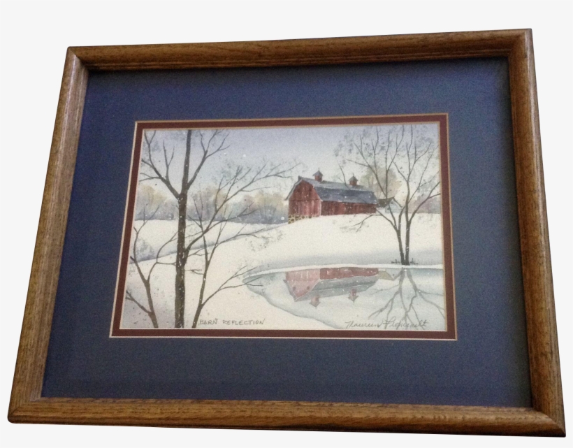 Maureen Frommelt, Barn Reflection, Landscape Watercolor - Watercolor Painting, transparent png