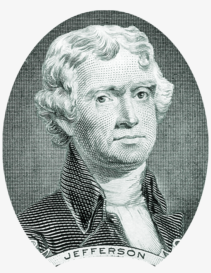 Thomas Jefferson Portrait On Two Dollar Bill - Jefferson 2 Dollar Bill, transparent png